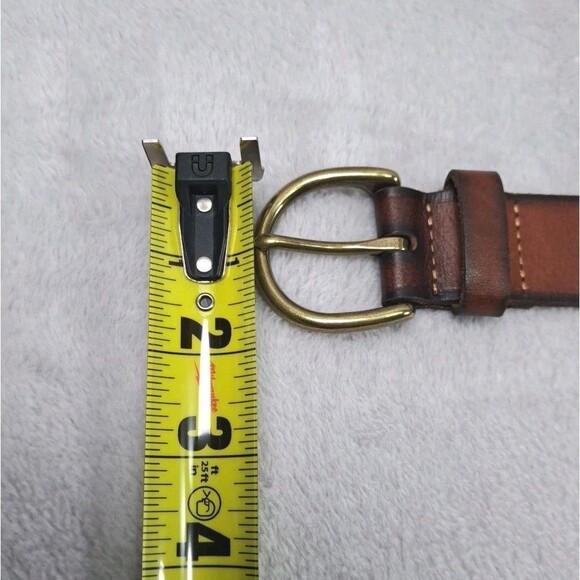 Madewell Brown Leather Belt Womens Small Distressed Brass Buckle Country Classic - Picture 10 of 10